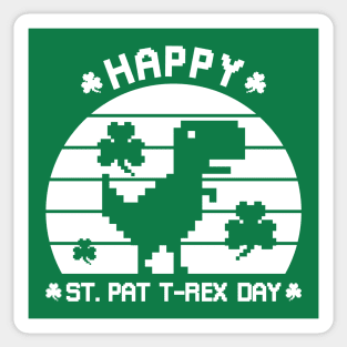 Happy St Patrex Day - St. Patrick's Day Dino (White) Sticker